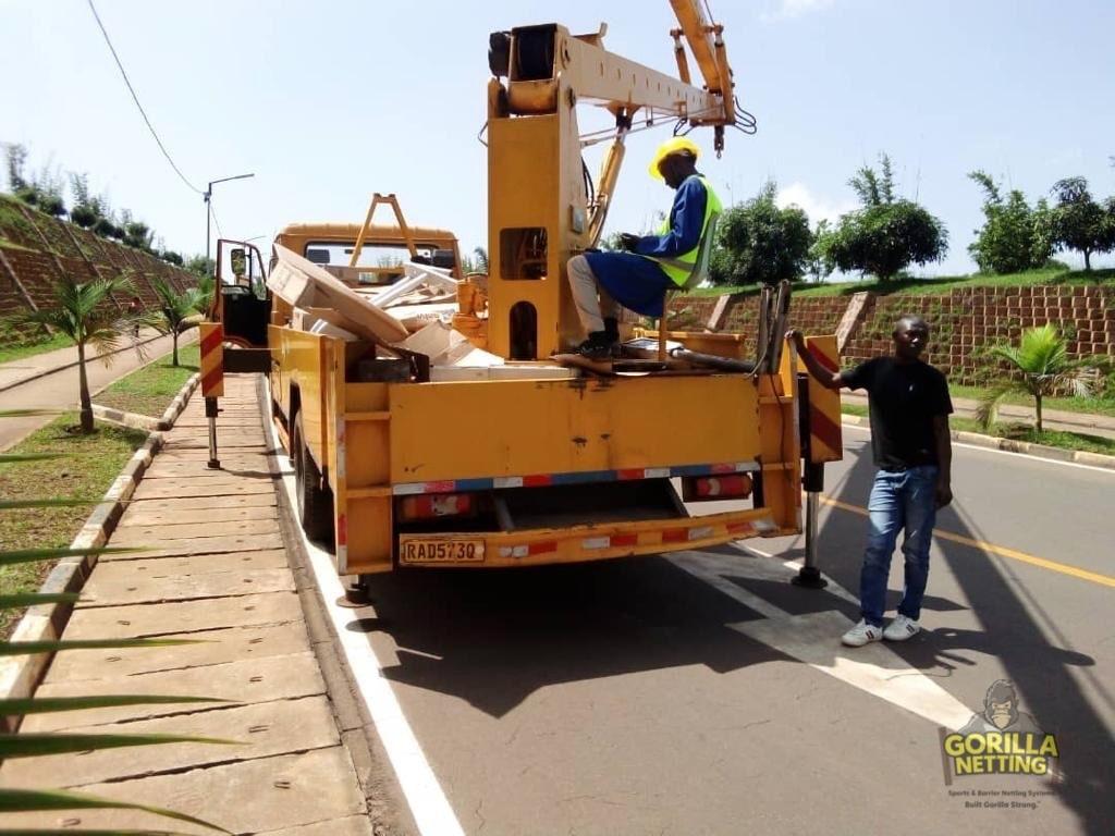 Driving Range Netting System Installation at Kigali Golf Resort & Villas, in Kigali, Rwanda - by Gorilla Netting LLC