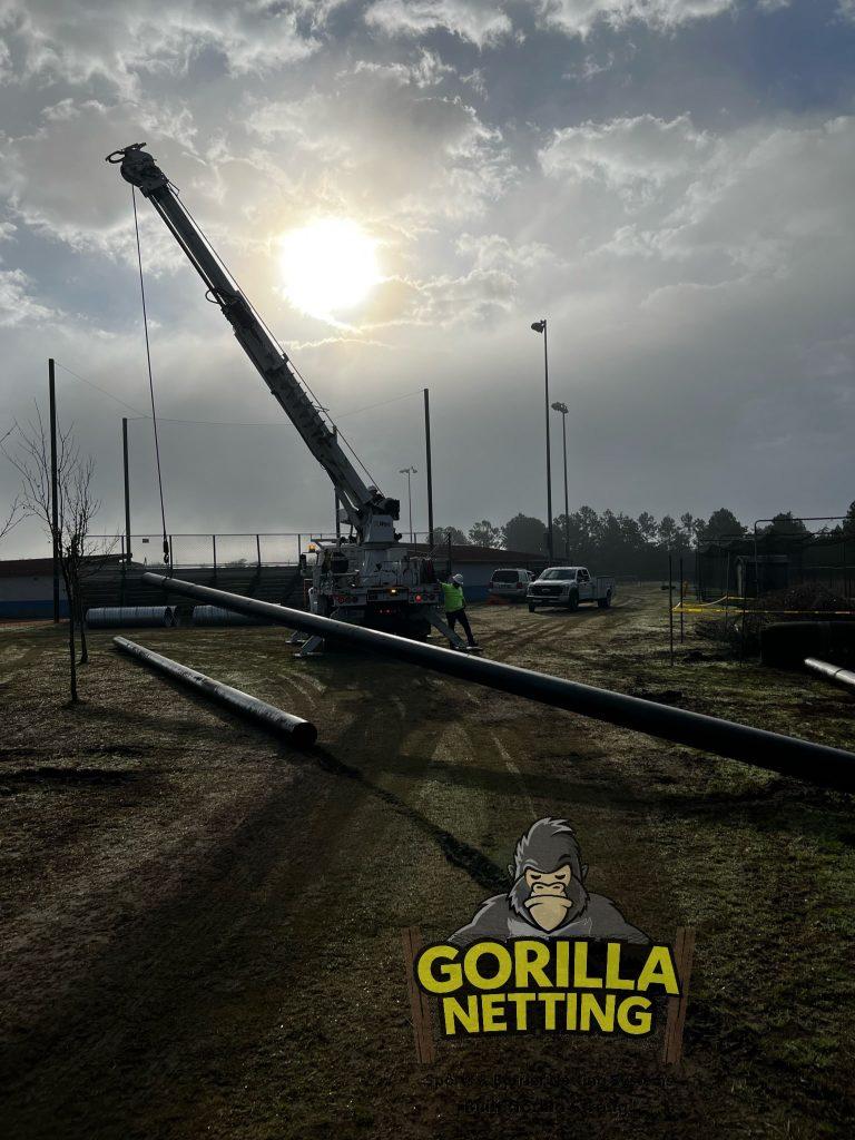 Steel Pole Drilling & Setting At Mantanzas High Scool