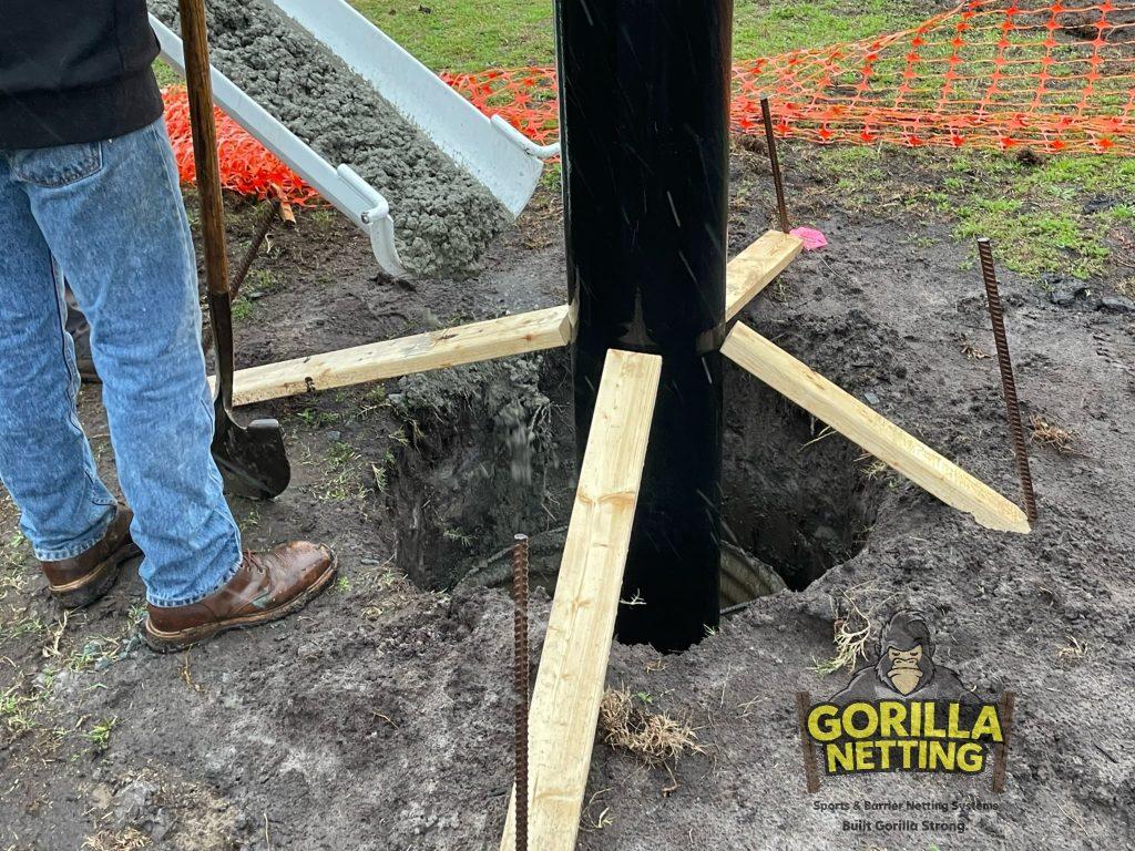 Steel Pole Drilling & Setting At Mantanzas High Scool