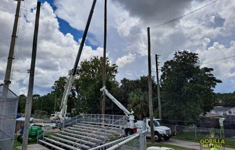 springstead highschool perimeter overhead netting