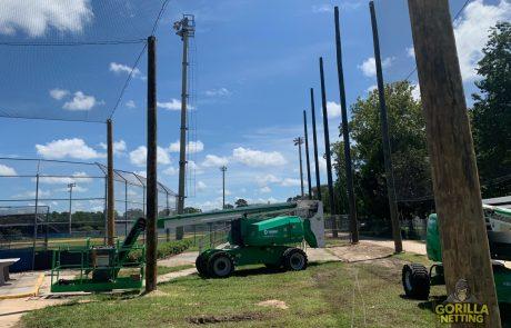 springstead highschool perimeter overhead netting