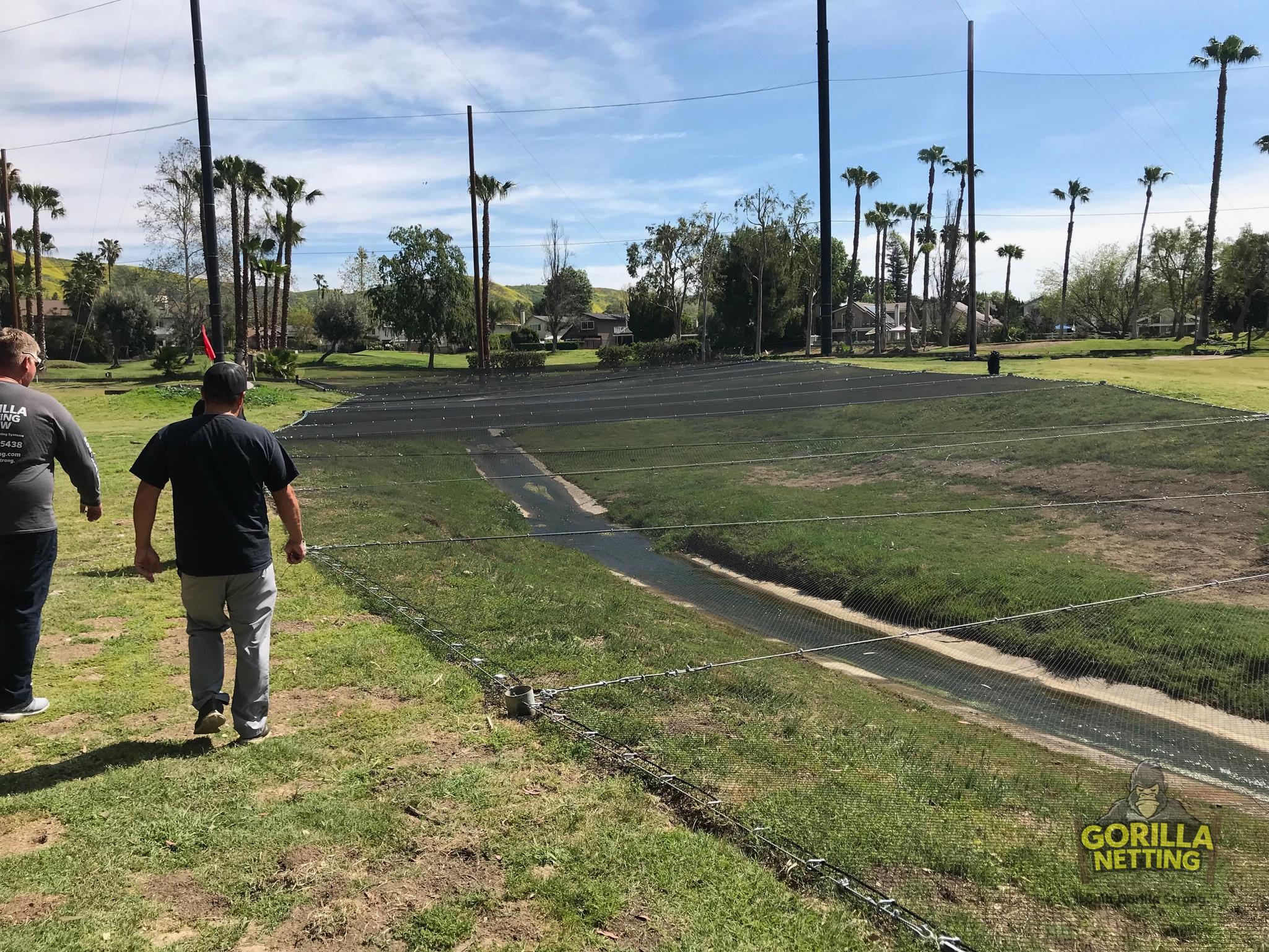 Custom Drainage Barrier Netting & Driving Range Netting Repair at Lake Linder CC