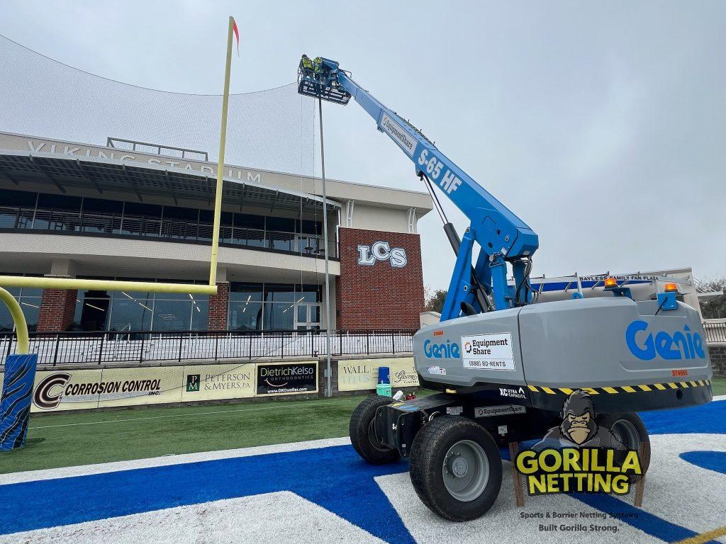 Sports complex field netting and backstop protection