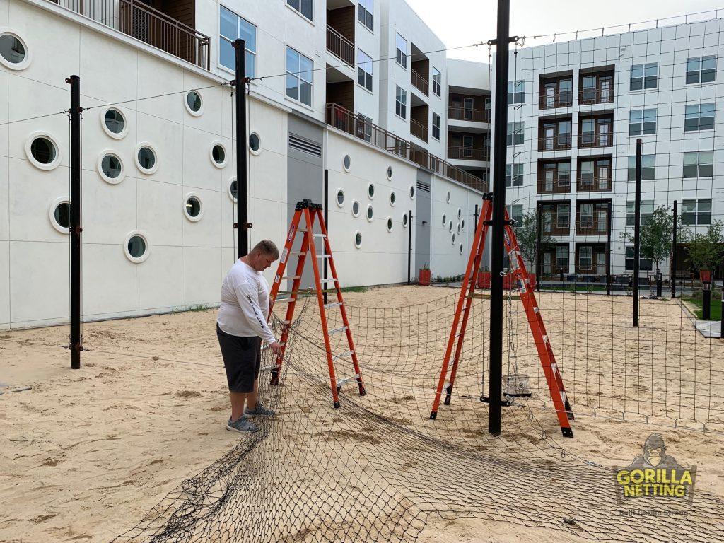 Custom Sports Netting for Ball Containment at The Lyndon at SpringtowCustom Sports Netting for Ball Containment at The Lyndon at Springtown